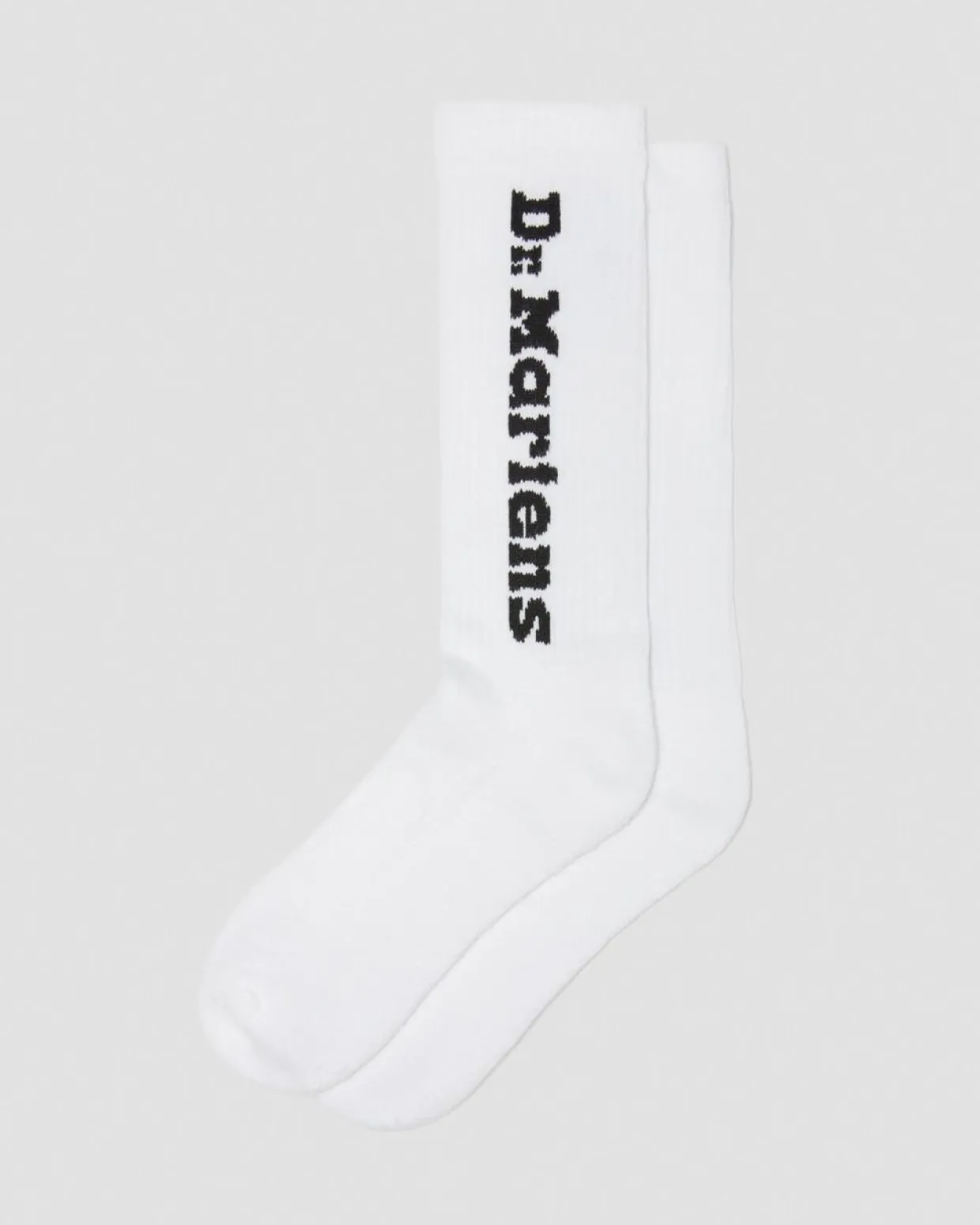 Dr. Martens Chaussettes Vertical Logo En Coton Mélangé Blanc — Organic Cotton Blend New