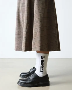 Dr. Martens Chaussettes Vertical Logo En Coton Mélangé Blanc — Organic Cotton Blend New