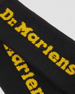 Dr. Martens Chaussettes Vertical Logo En Coton Mélangé Noir — Organic Cotton Blend Discount