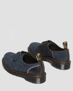 Dr. Martens Chaussures 1461 Deadstock En Cuir Noir+Indigo+Noir — Quilon + Suede Outlet