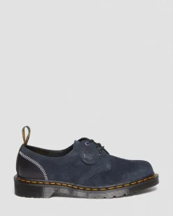 Dr. Martens Chaussures 1461 Deadstock En Cuir Noir+Indigo+Noir — Quilon + Suede Outlet