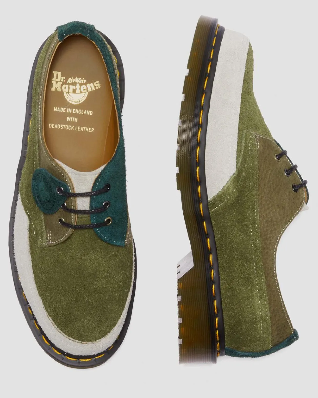 Dr. Martens Chaussures 1461 Deadstock En Cuir MULTI — Quilon + Suede New