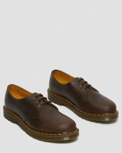 Dr. Martens Chaussures 1461 En Cuir Crazy Horse Marron — Crazy Horse Hot