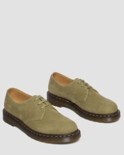 Dr. Martens Chaussures 1461 En Cuir Tumbled Nubuck Muted Olive — Tumbled Nubuck Fashion