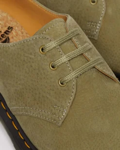 Dr. Martens Chaussures 1461 En Cuir Tumbled Nubuck Muted Olive — Tumbled Nubuck Fashion