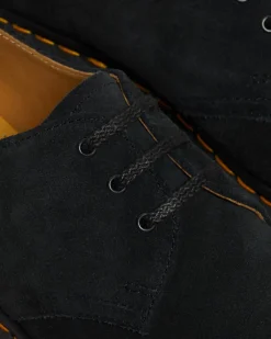Dr. Martens Chaussures 1461 En Daim Noir — E.H.Suede Fashion