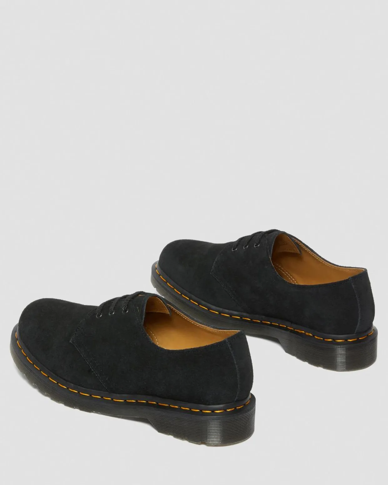 Dr. Martens Chaussures 1461 En Daim Noir — E.H.Suede Fashion