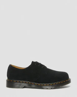 Dr. Martens Chaussures 1461 En Daim Noir — E.H.Suede Fashion