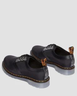 Dr. Martens Chaussures 1461 King Nerd En Cuir Noir — Smooth Leather And Cyclone Nylon New