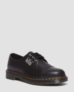 Dr. Martens Chaussures 1461 Luna En Cuir à Plaque Noir — Milled Nappa Fashion