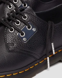 Dr. Martens Chaussures 1461 Luna En Cuir à Plaque Noir — Milled Nappa Fashion