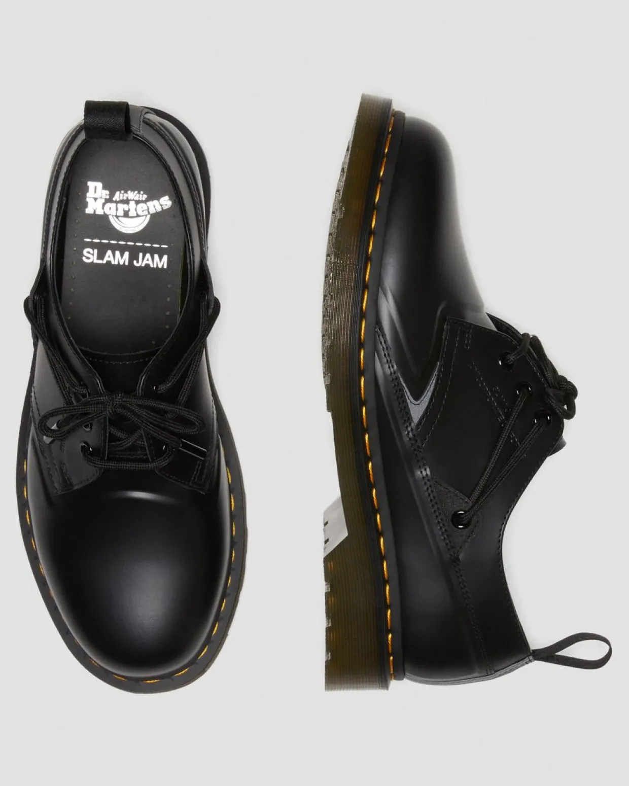 Dr. Martens Chaussures 1461 Slam Jam En Cuir Smooth Noir — Smooth Leather Shop