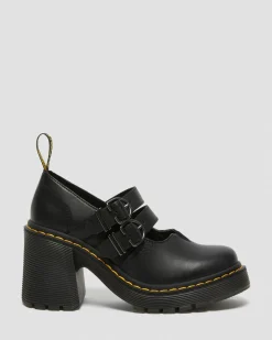 Dr. Martens Chaussures à Talons Eviee Sendal En Cuir Noir — Sendal Cheap