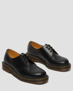 Dr. Martens Chaussures 1461 Vintage En Cuir Quilon Noir — Quilon Outlet