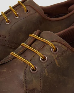 Dr. Martens Chaussures Crewson Lo En Cuir Crazy Horse Marron foncé — Crazy Horse Fashion