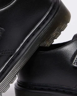 Dr. Martens Chaussures Kamron En Cuir à Brides Velcro Junior Noir — T Lamper Cheap
