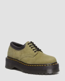 Dr. Martens Chaussures Plateformes 8053 En Cuir Tumbled Nubuck Muted Olive — Titan Shop