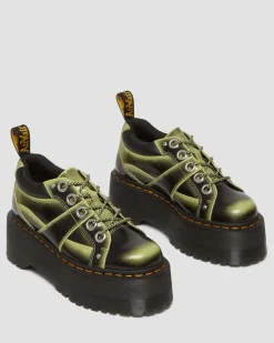 Dr. Martens Chaussures Plateformes 5 œillets Max En Cuir Effet Vieilli Lime Green — Arcadia Hot