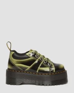 Dr. Martens Chaussures Plateformes 5 œillets Max En Cuir Effet Vieilli Lime Green — Arcadia Hot