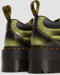 Dr. Martens Chaussures Plateformes 5 œillets Max En Cuir Effet Vieilli Lime Green — Arcadia Hot
