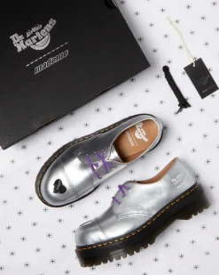 Dr. Martens CHAUSSURES PLATEFORMES QUAD 1461 MADEME EN CUIR ALUMIX Argenté — Alumix Best