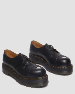 Dr. Martens CHAUSSURES PLATEFORMES QUAD 1461 MADEME EN CUIR VINTAGE SMOOTH Noir — Vintage Smooth Shop