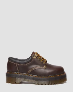 Dr. Martens Chaussures Plateformes Quad II 8053 En Cuir Crazy Horse Marron foncé — Crazy Horse Sale
