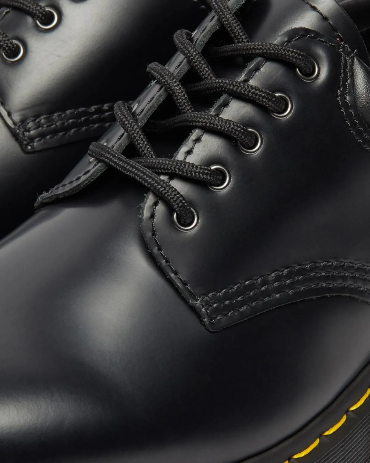 Dr. Martens Chaussures Plateformes Quad 8053 En Cuir Noir — Polished Smooth Best