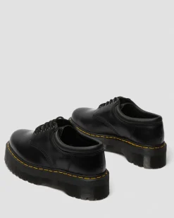 Dr. Martens Chaussures Plateformes Quad 8053 En Cuir Noir — Polished Smooth Best