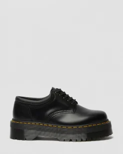 Dr. Martens Chaussures Plateformes Quad 8053 En Cuir Noir — Polished Smooth Best