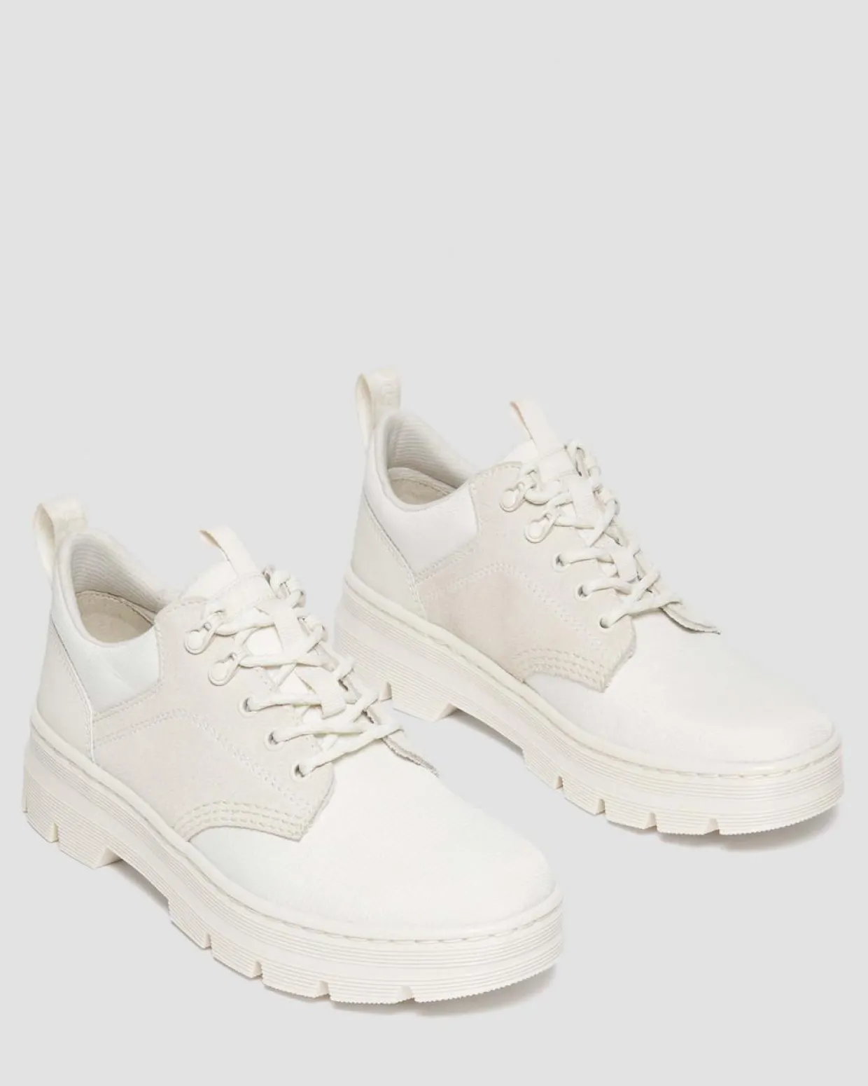 Dr. Martens Chaussures Utilitaires Reeder En Daim Et En Poly Off White+Natural — Poly Ripstop + Eh Suede + Ajax Discount