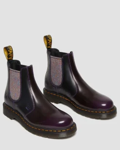 Dr. Martens Chelsea Boots 2976 BT21 En Cuir Violet+Noir — Arcadia Cheap