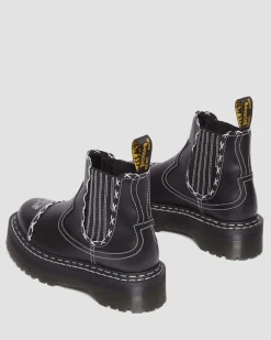 Dr. Martens Chelsea Boots 2976 Contrast Stitch En Cuir Noir — Wanama Clearance