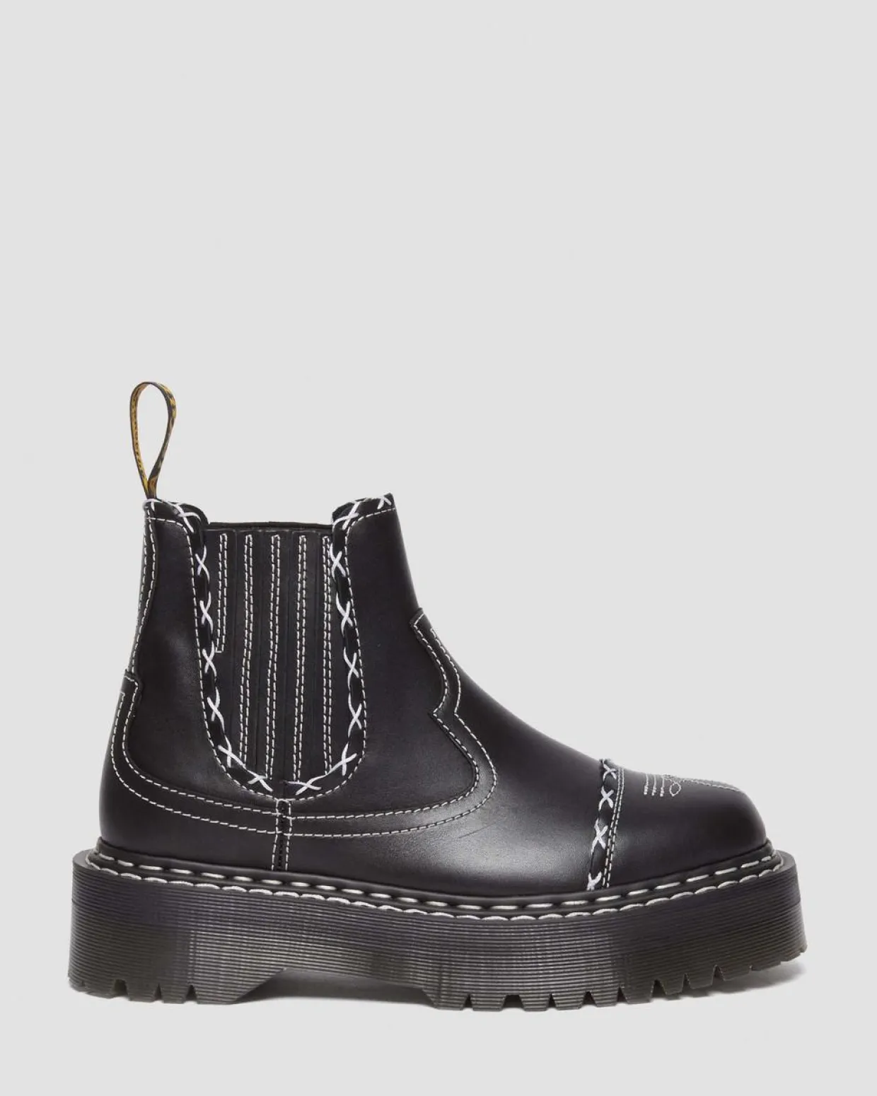 Dr. Martens Chelsea Boots 2976 Contrast Stitch En Cuir Noir — Wanama Clearance