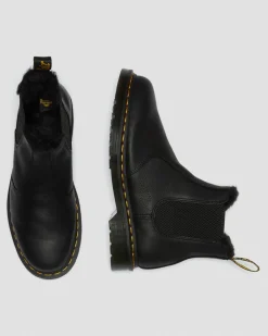 Dr. Martens Chelsea Boots 2976 En Cuir Doublees De Fourrure Synthetique Noir — Ambassador Store