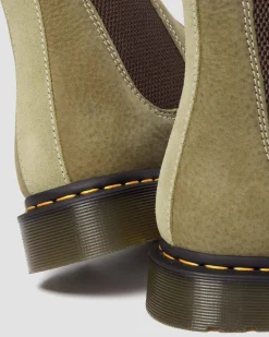 Dr. Martens Chelsea Boots 2976 En Cuir Tumbled Nubuck Muted Olive — Tumbled Nubuck Best