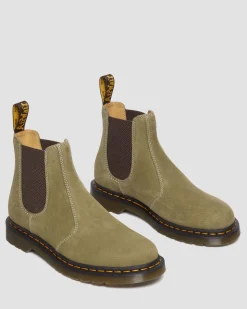 Dr. Martens Chelsea Boots 2976 En Cuir Tumbled Nubuck Muted Olive — Tumbled Nubuck Best