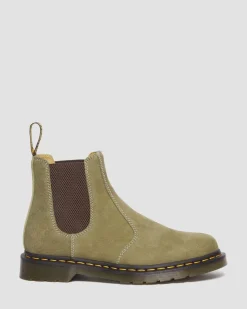 Dr. Martens Chelsea Boots 2976 En Cuir Tumbled Nubuck Muted Olive — Tumbled Nubuck Best