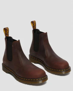 Dr. Martens Chelsea Boots 2976 En Cuir Waxed Full Grain Chestnut — Waxed Full Grain Fashion