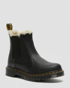 Dr. Martens Chelsea Boots 2976 Leonore Doublées De Fourrure Synthétique Noir — Burnished Wyoming Flash Sale