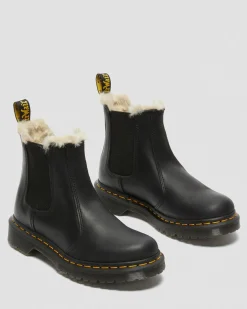 Dr. Martens Chelsea Boots 2976 Leonore Doublées De Fourrure Synthétique Noir — Burnished Wyoming Flash Sale