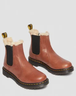 Dr. Martens Chelsea Boots 2976 Leonore En Cuir Fourrées Camel — Farrier Hot