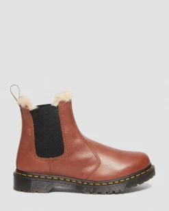 Dr. Martens Chelsea Boots 2976 Leonore En Cuir Fourrées Camel — Farrier Hot