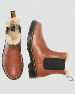 Dr. Martens Chelsea Boots 2976 Leonore En Cuir Fourrées Camel — Farrier Hot