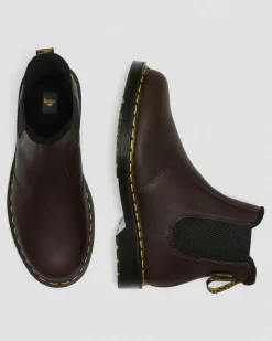 Dr. Martens Chelsea Boots 2976 WarmWair En Cuir Valor WP Marron foncé — Valor Wp Cheap