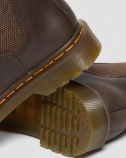 Dr. Martens Chelsea Boots 2976 Yellow Stitch En Cuir Crazy Horse Marron foncé — Crazy Horse Store