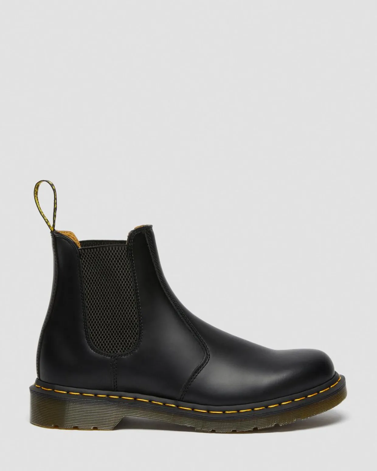 Dr. Martens Chelsea Boots 2976 Yellow Stitch En Cuir Smooth Noir — Smooth Leather Discount