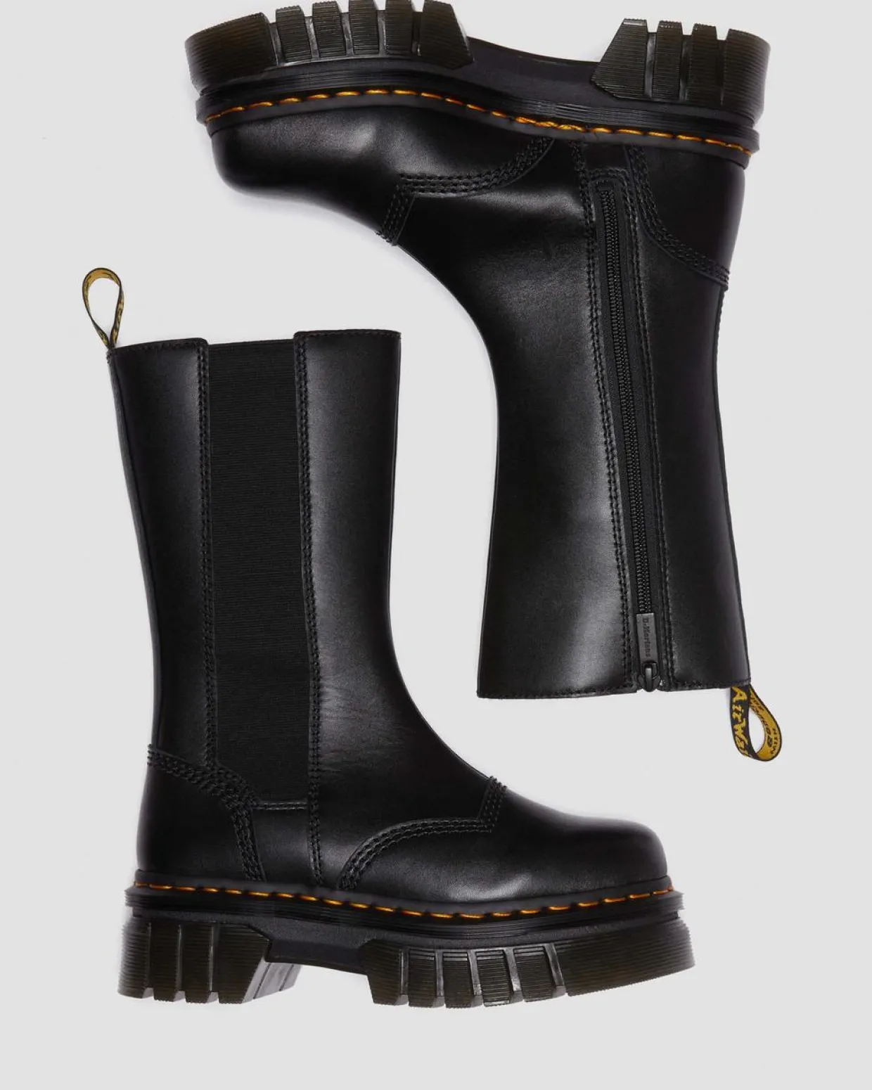 Dr. Martens Chelsea Boots Audrick Tall Noir — Nappa Lux Cheap