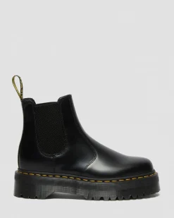 Dr. Martens Chelsea Boots Plateformes Quad 2976 En Cuir Smooth Noir — Polished Smooth Flash Sale