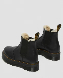 Dr. Martens Chelsea Boots Plateformes Quad 2976 Fourrées Noir — Pisa New